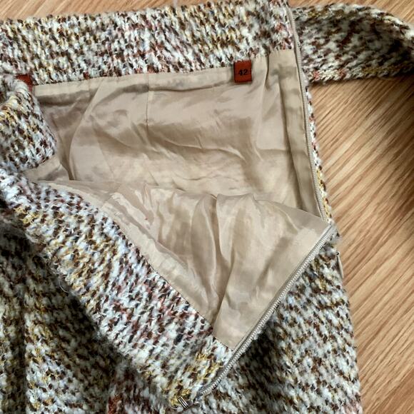 Vintage Missoni Wool Crochet Tweed Woven Knit Fringe Mini Skirt Size 42 (US 6) - Picture 7 of 12